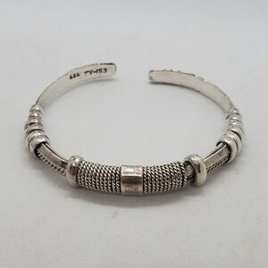 Taxco Sterling Silver Cuff Bracelet 925 Wire Wrapped
